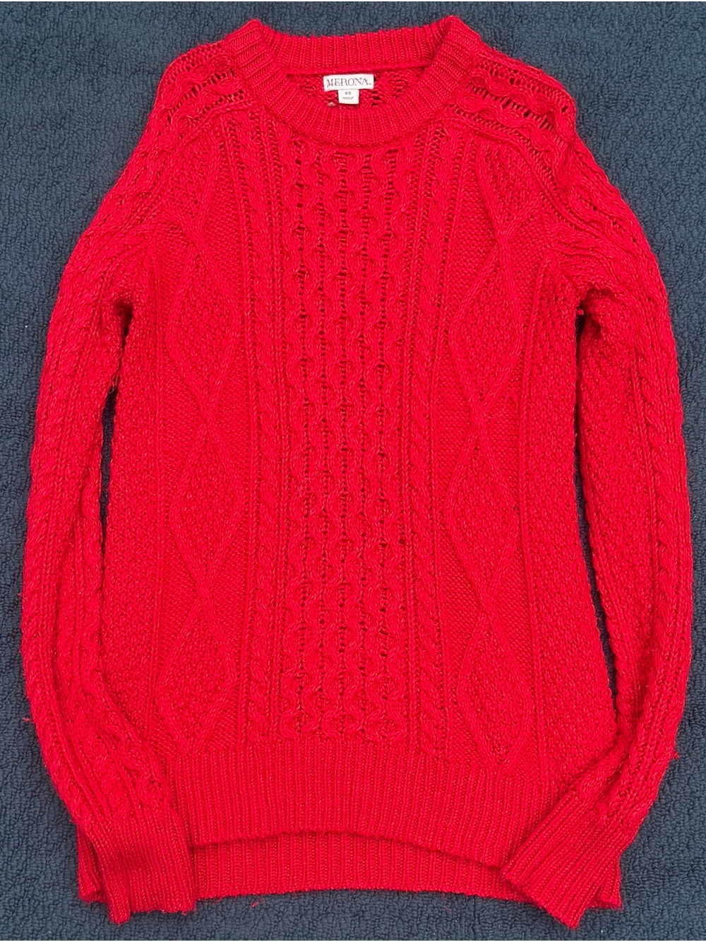 Merona Bright Red Cable Crewneck Sweater